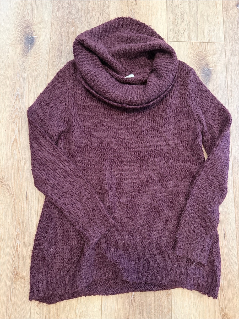 bp Plum Cowl Neck Knit Sweater